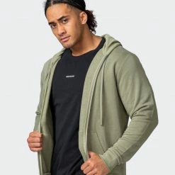 Muscle Nation Zip Up Hoodie - Sage Green Athletica