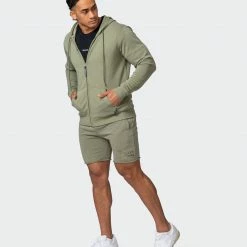 Muscle Nation Zip Up Hoodie - Sage Green Athletica
