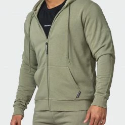 Muscle Nation Zip Up Hoodie - Sage Green Athletica