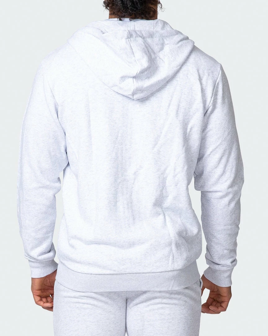 Muscle Nation Zip Up Hoodie - White Marl Athletica 7 Muscle Nation Zip Up Hoodie - White Marl Athletica