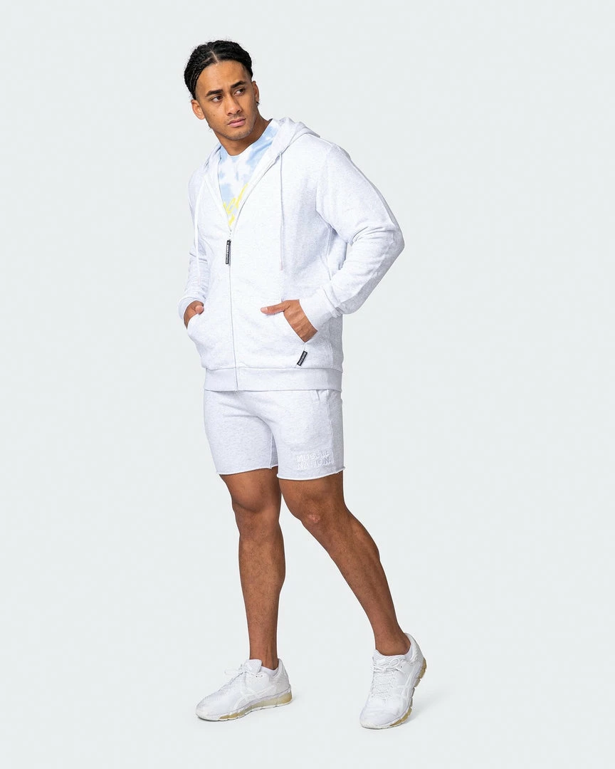 Muscle Nation Zip Up Hoodie - White Marl Athletica 9 Muscle Nation Zip Up Hoodie - White Marl Athletica