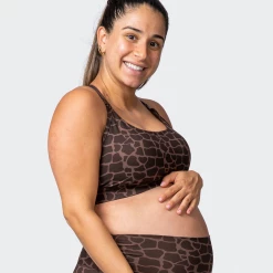Muscle Nation MN Everyday Maternity Bra - Tonal Giraffe Print