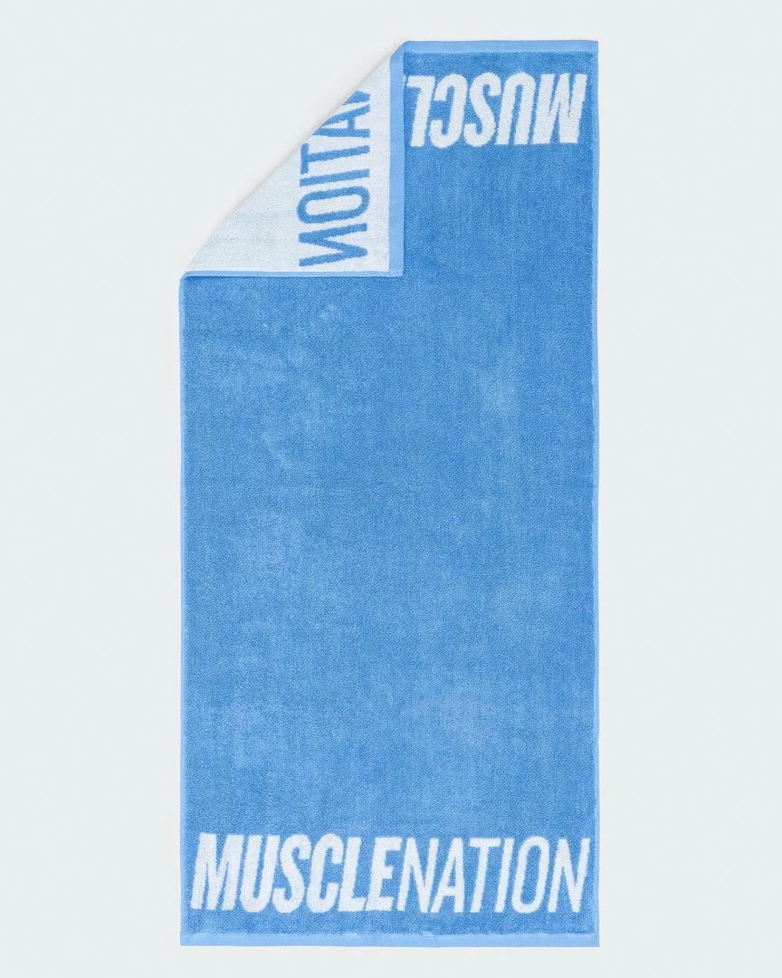 Muscle Nation MN Gym Towel (Large) - Arctic Blue/White 3 Muscle Nation MN Gym Towel (Large) - Arctic Blue/White