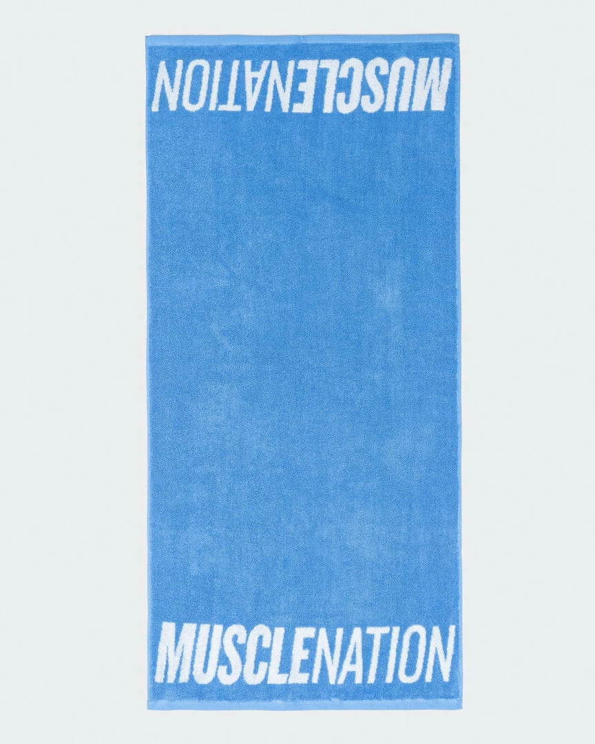 Muscle Nation MN Gym Towel (Large) - Arctic Blue/White 4 Muscle Nation MN Gym Towel (Large) - Arctic Blue/White