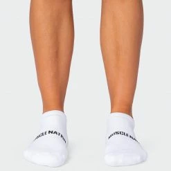 Muscle Nation MN Unisex Ankle Socks 2 Pack - White