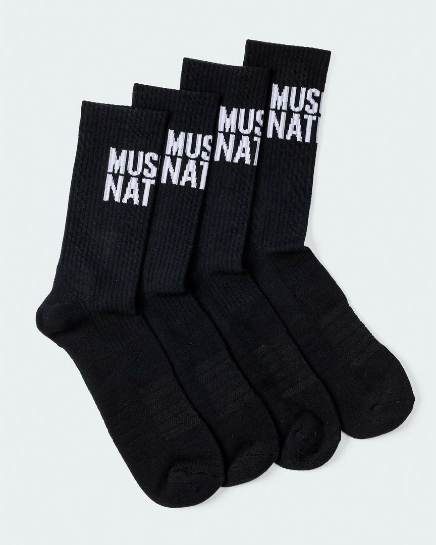 Muscle Nation 30% EOFY SALE MN Unisex Crew Socks 2 Pack - Black 3 Muscle Nation 30% EOFY SALE MN Unisex Crew Socks 2 Pack - Black