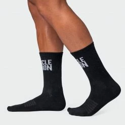 Muscle Nation 30% EOFY SALE MN Unisex Crew Socks 2 Pack - Black