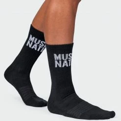 Muscle Nation 30% EOFY SALE MN Unisex Crew Socks 2 Pack - Black 8 Muscle Nation 30% EOFY SALE MN Unisex Crew Socks 2 Pack - Black