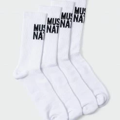 Muscle Nation MN Unisex Crew Socks 2 Pack - White 30% EOFY SALE