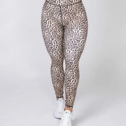 Muscle Nation Non Scrunch Motion Full Length Leggings - Yellow Leopard