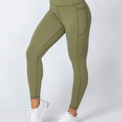 Muscle Nation Motion Pocket Ankle Length - Olive 15 Muscle Nation Motion Pocket Ankle Length - Olive