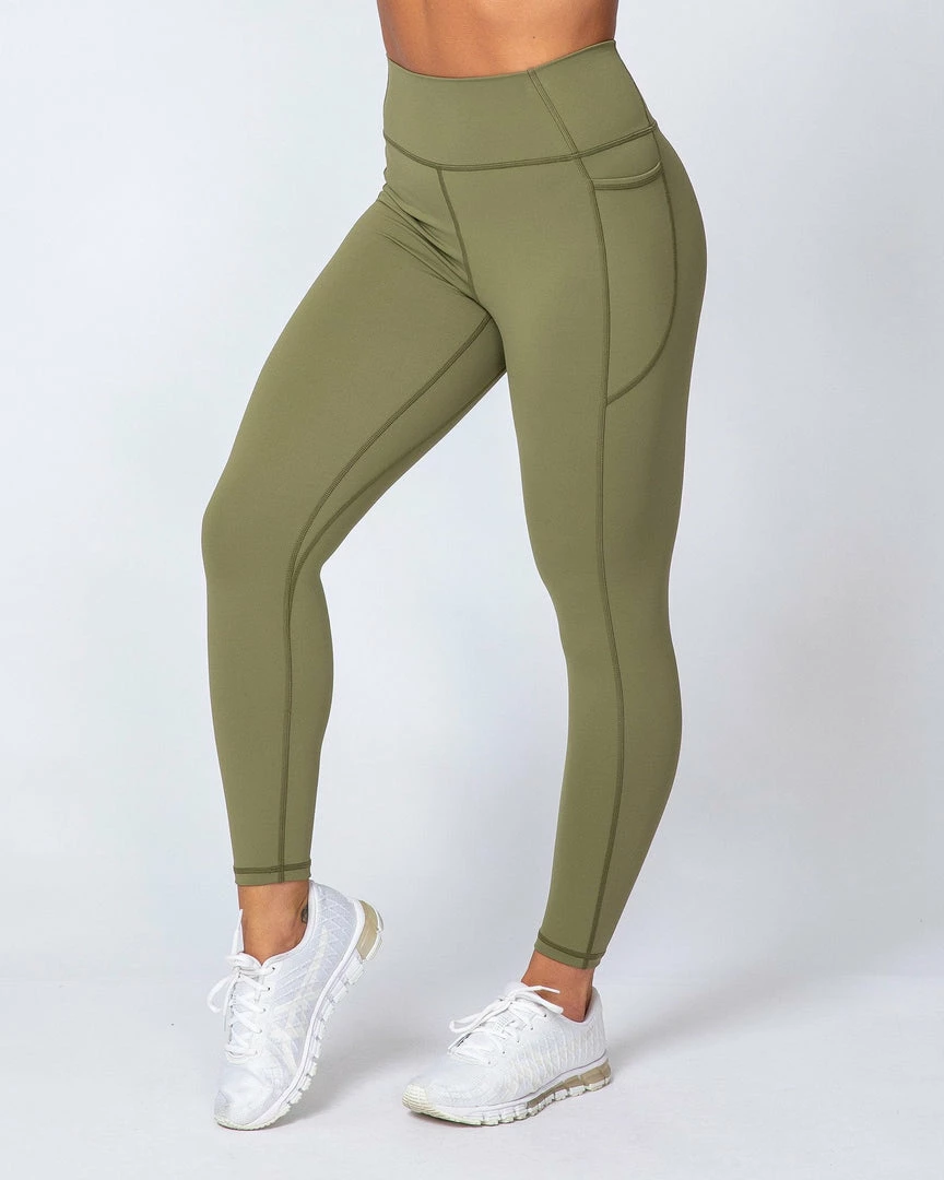 Muscle Nation Motion Pocket Ankle Length - Olive 9 Muscle Nation Motion Pocket Ankle Length - Olive