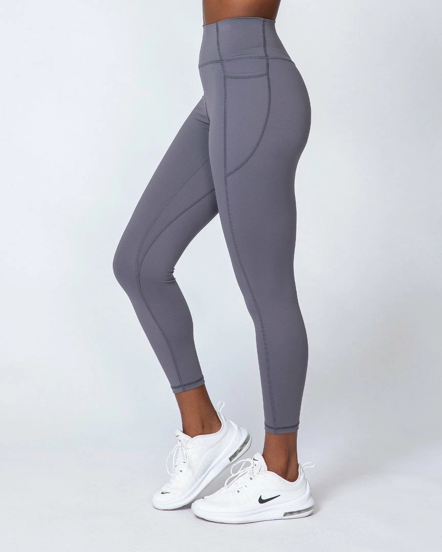 Muscle Nation Motion Pocket Ankle Length - Sleet Grey Non Scrunch 3 Muscle Nation Motion Pocket Ankle Length - Sleet Grey Non Scrunch