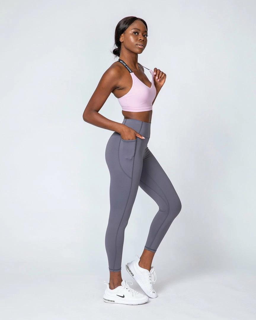 Muscle Nation Motion Pocket Ankle Length - Sleet Grey Non Scrunch 4 Muscle Nation Motion Pocket Ankle Length - Sleet Grey Non Scrunch