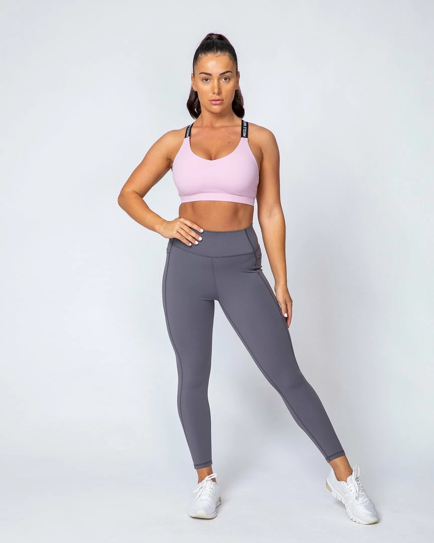 Muscle Nation Motion Pocket Ankle Length - Sleet Grey Non Scrunch 10 Muscle Nation Motion Pocket Ankle Length - Sleet Grey Non Scrunch