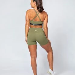 Muscle Nation Non Scrunch Motion Pocket Bike Shorts - Olive 12 Muscle Nation Non Scrunch Motion Pocket Bike Shorts - Olive