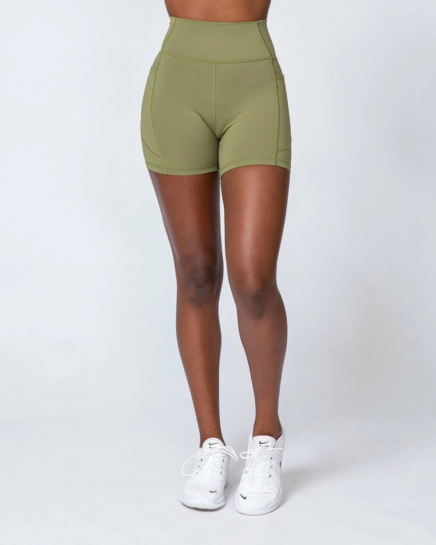 Muscle Nation Non Scrunch Motion Pocket Bike Shorts - Olive 6 Muscle Nation Non Scrunch Motion Pocket Bike Shorts - Olive
