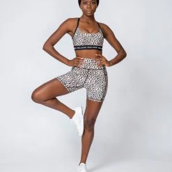 Muscle Nation Non Scrunch Motion Pocket Bike Shorts - Yellow Leopard