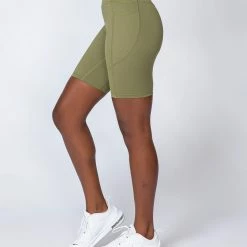 Muscle Nation Non Scrunch Motion Pocket Referee Shorts - Olive