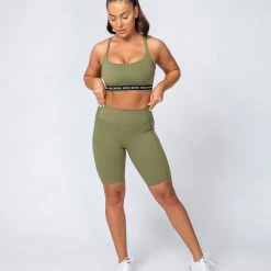 Muscle Nation Non Scrunch Motion Pocket Referee Shorts - Olive