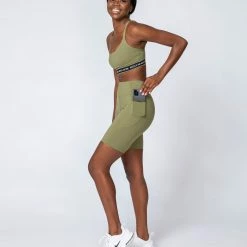 Muscle Nation Non Scrunch Motion Pocket Referee Shorts - Olive