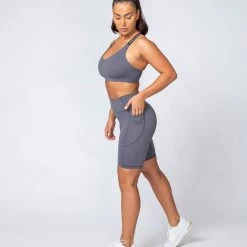 Muscle Nation Non Scrunch Motion Pocket Referee Shorts - Sleet Grey