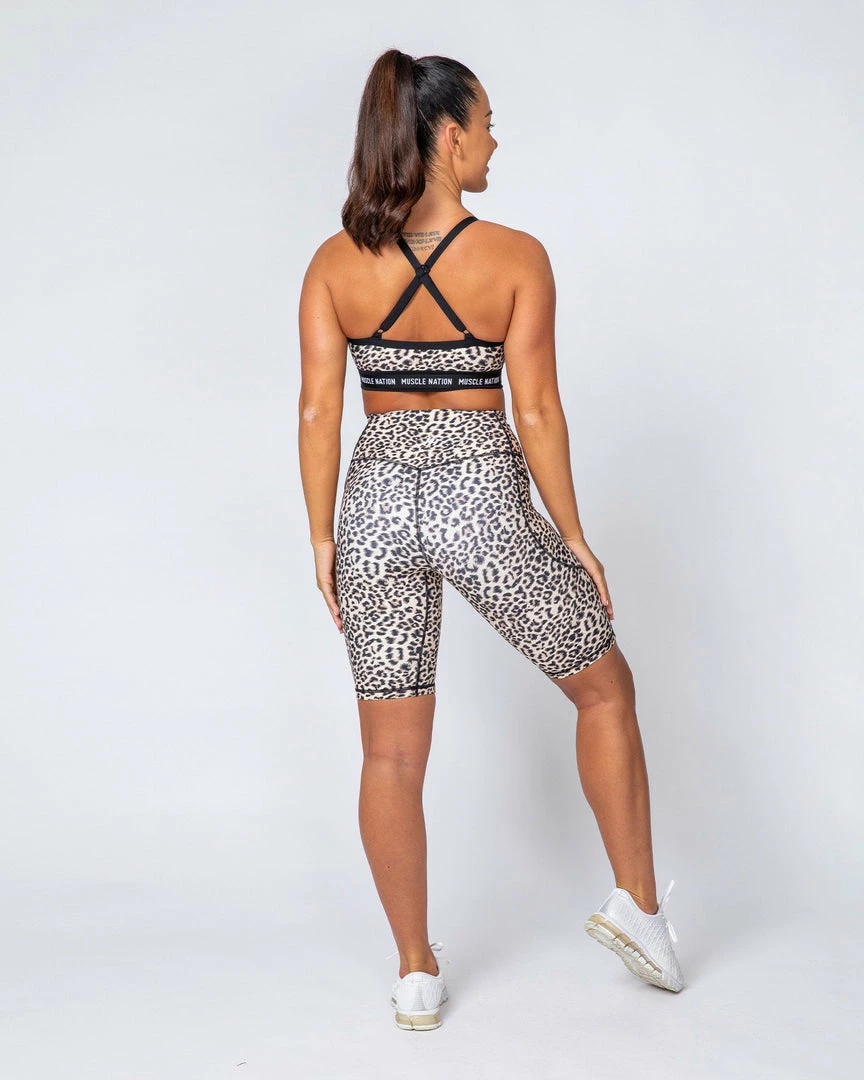 Muscle Nation Motion Pocket Referee Shorts - Yellow Leopard 10 Muscle Nation Motion Pocket Referee Shorts - Yellow Leopard