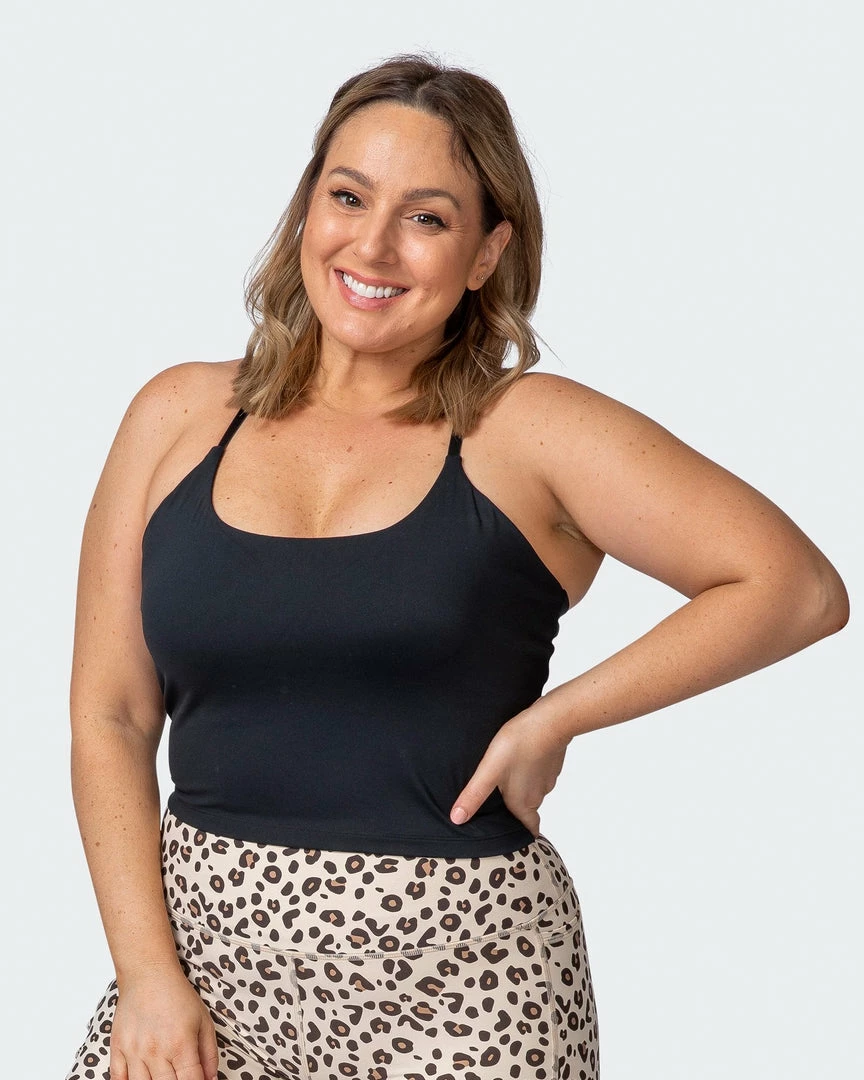 Muscle Nation Best Sellers Summertime Cropped Tank - Black 3 Muscle Nation Best Sellers Summertime Cropped Tank - Black