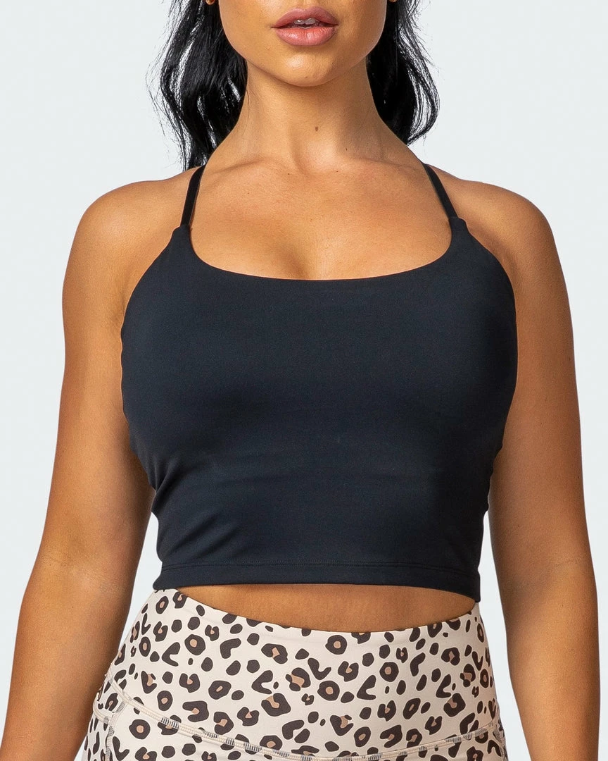 Muscle Nation Best Sellers Summertime Cropped Tank - Black 4 Muscle Nation Best Sellers Summertime Cropped Tank - Black