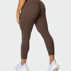 Muscle Nation Signature Scrunch 7/8 Leggings - Chocolate Mini Cheetah Print Welcome To The Club