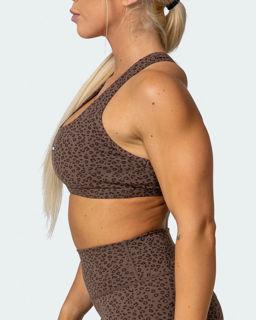 Muscle Nation Flex Bra - Chocolate Mini Cheetah Print 6 Muscle Nation Flex Bra - Chocolate Mini Cheetah Print