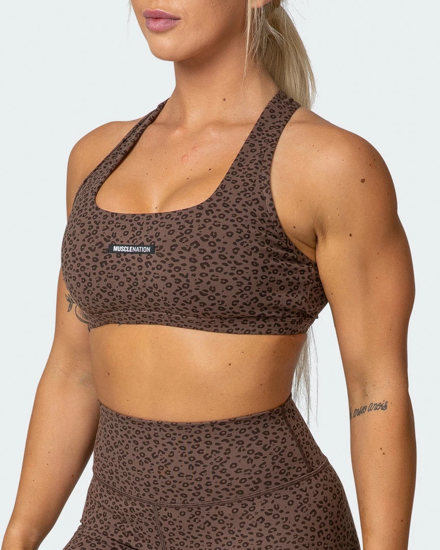 Muscle Nation Flex Bra - Chocolate Mini Cheetah Print 5 Muscle Nation Flex Bra - Chocolate Mini Cheetah Print