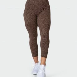 Muscle Nation Signature Scrunch 7/8 Leggings - Chocolate Mini Cheetah Print Welcome To The Club
