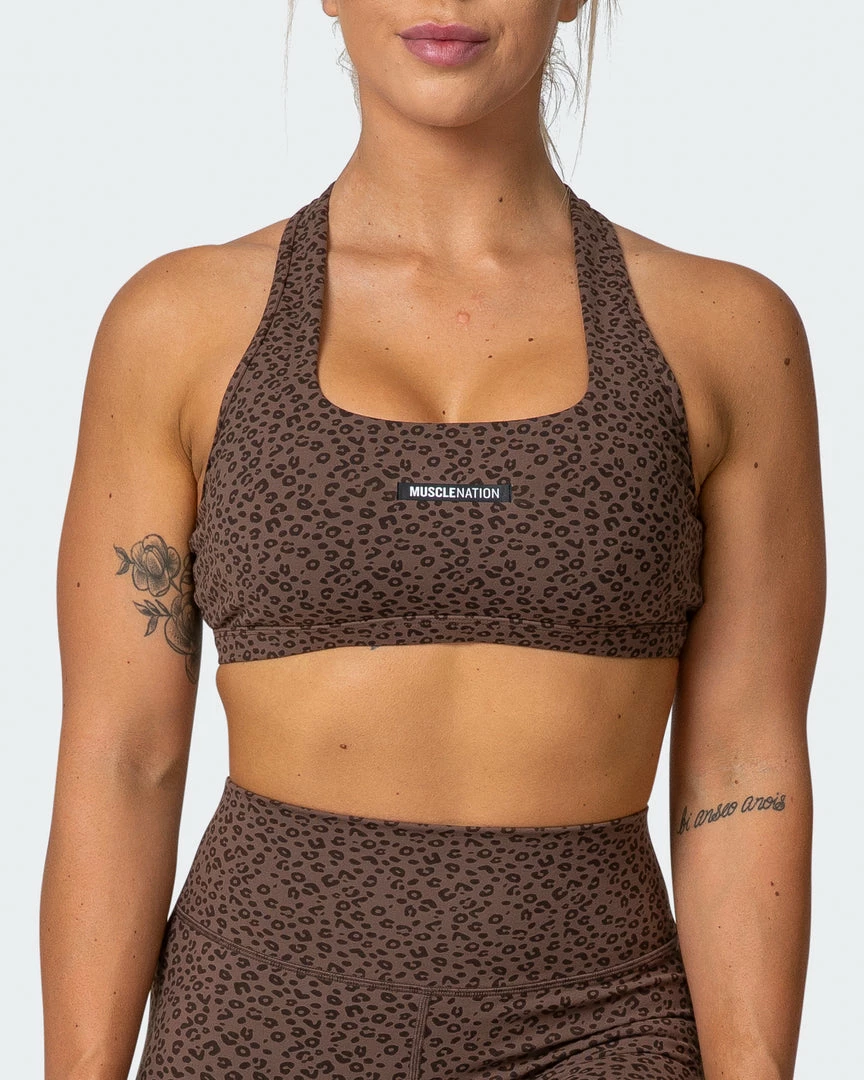Muscle Nation Flex Bra - Chocolate Mini Cheetah Print 4 Muscle Nation Flex Bra - Chocolate Mini Cheetah Print