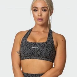 Muscle Nation Welcome To The Club Flex Bra - Monochrome Mini Cheetah Print
