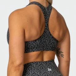 Muscle Nation Welcome To The Club Flex Bra - Monochrome Mini Cheetah Print