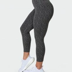 Muscle Nation Welcome To The Club Signature Scrunch 7/8 Leggings - Monochrome Mini Cheetah Print