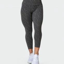 Muscle Nation Welcome To The Club Signature Scrunch 7/8 Leggings - Monochrome Mini Cheetah Print