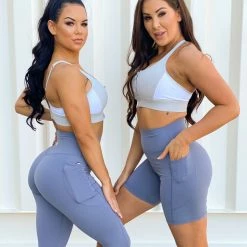 Muscle Nation Pocket Bike Shorts - Stone