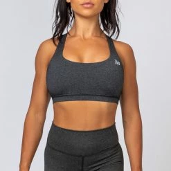 Muscle Nation Womens Power Bra - Heather Black