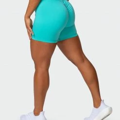 Muscle Nation 30% EOFY SALE Prize Fighter Bike Shorts - Aqua W/ White & Black