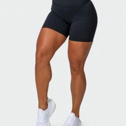 Muscle Nation Prize Fighter Bike Shorts - Black W/ White & Aqua 30% EOFY SALE
