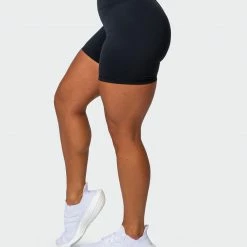 Muscle Nation Prize Fighter Bike Shorts - Black W/ White & Aqua 30% EOFY SALE