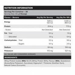 Muscle Nation WHEY Protein Isolate - Banana - 30 Serves 30% EOFY SALE