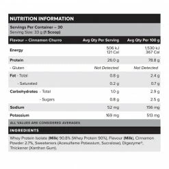 Muscle Nation 30% EOFY SALE WHEY Protein Isolate - Cinnamon Churros - 30 Serves