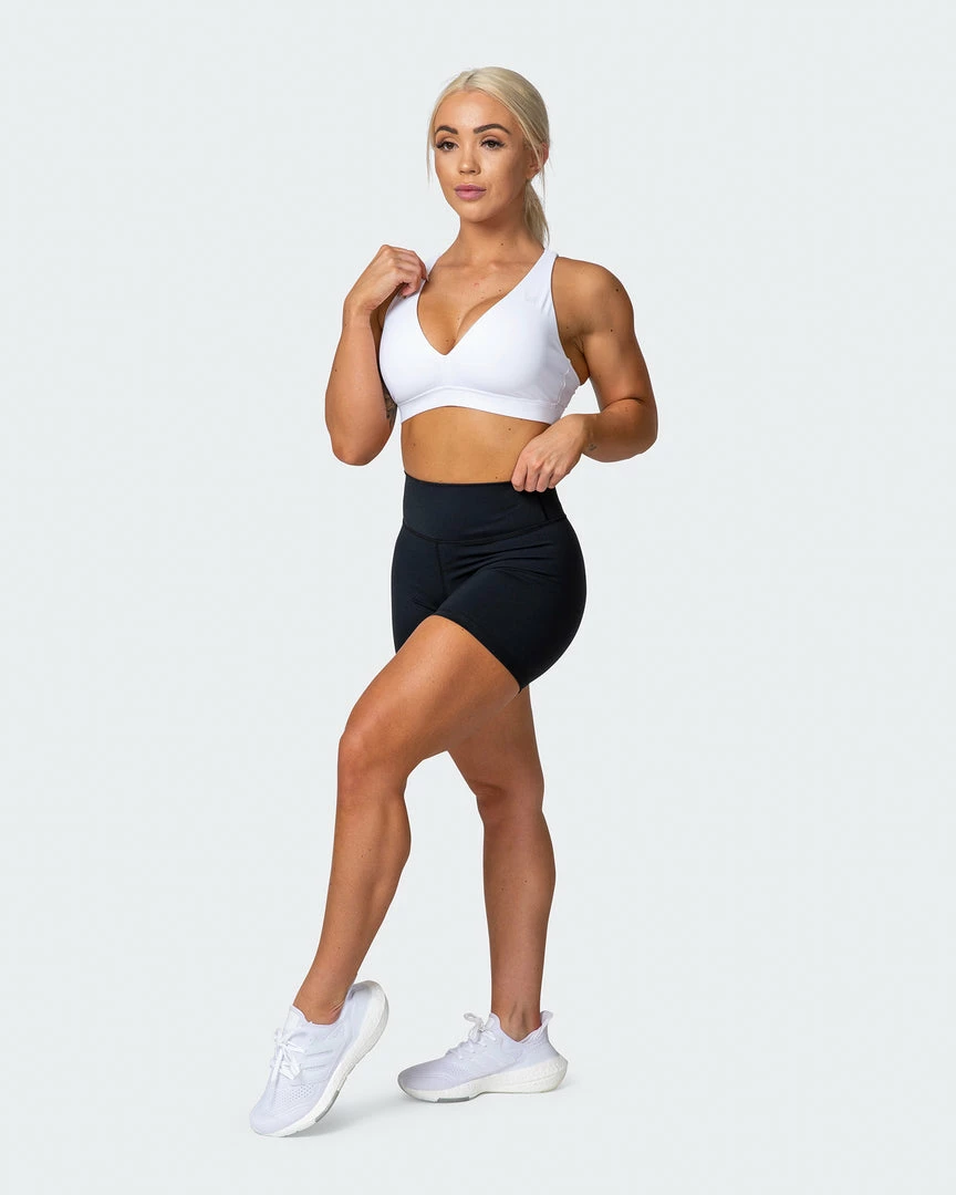 Muscle Nation Welcome To The Club All-Star Deep V Bra - White 9 Muscle Nation Welcome To The Club All-Star Deep V Bra - White