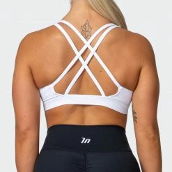 Muscle Nation Welcome To The Club All-Star Deep V Bra - White 14 Muscle Nation Welcome To The Club All-Star Deep V Bra - White