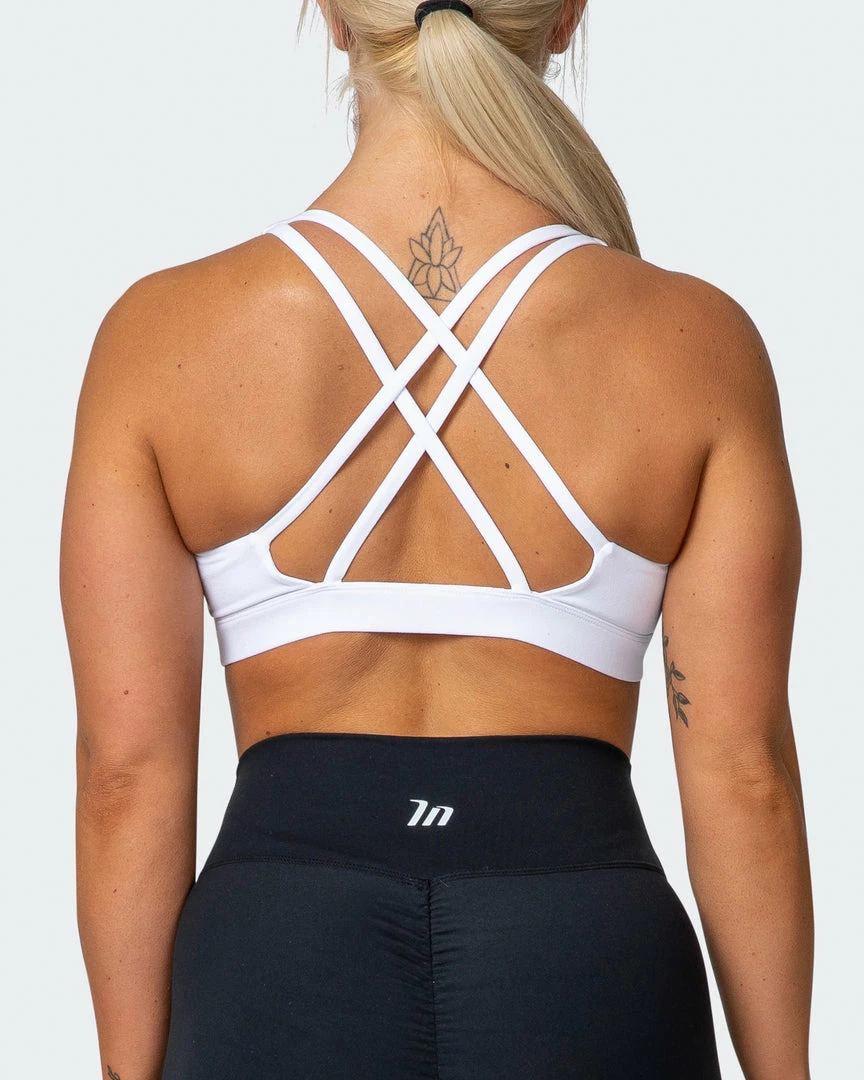 Muscle Nation Welcome To The Club All-Star Deep V Bra - White 8 Muscle Nation Welcome To The Club All-Star Deep V Bra - White