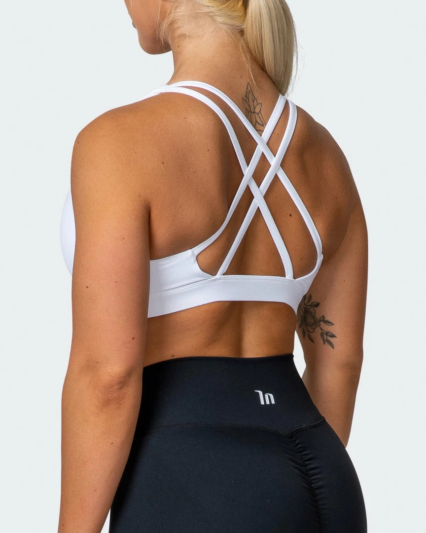 Muscle Nation Welcome To The Club All-Star Deep V Bra - White 7 Muscle Nation Welcome To The Club All-Star Deep V Bra - White