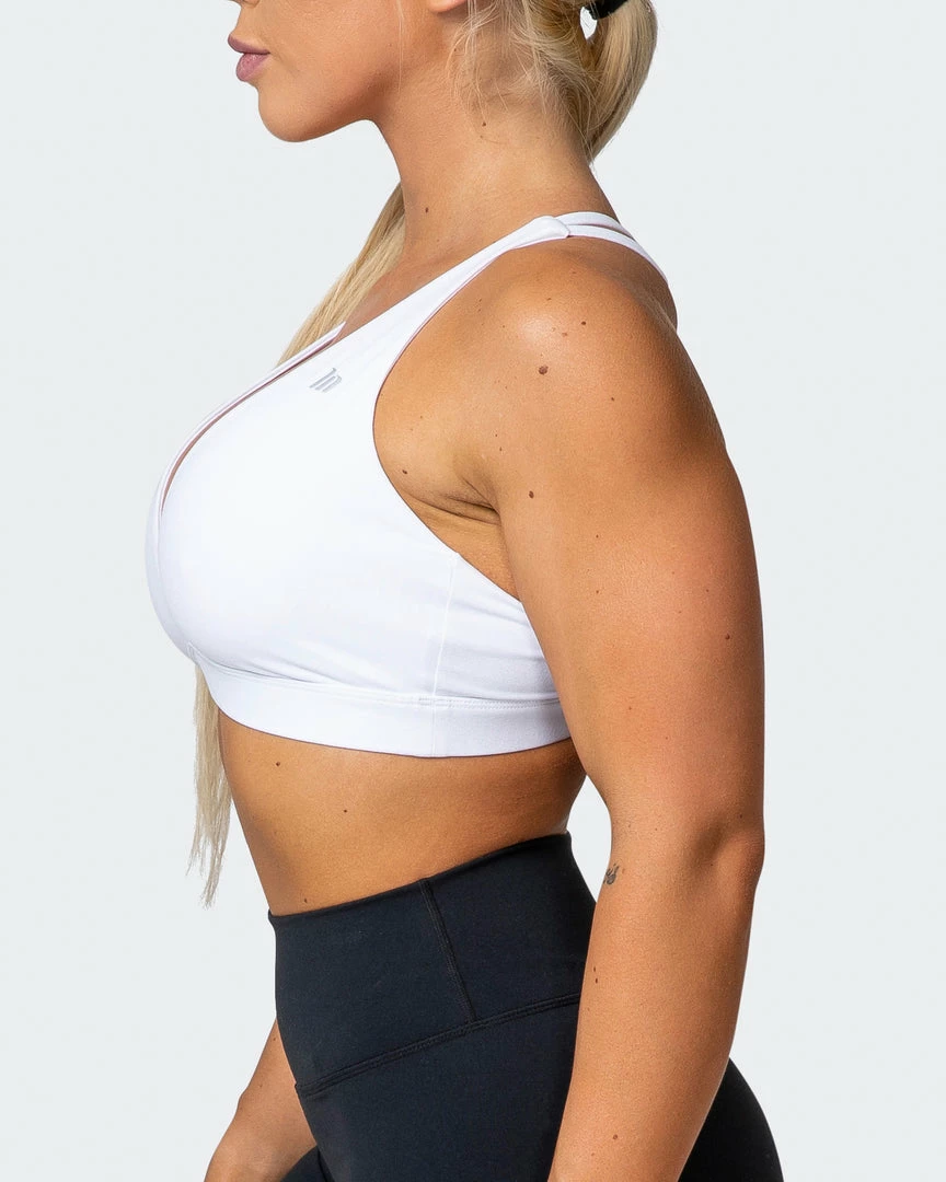 Muscle Nation Welcome To The Club All-Star Deep V Bra - White 6 Muscle Nation Welcome To The Club All-Star Deep V Bra - White